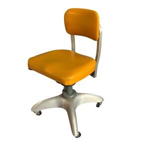 Vintage 1950s Tankard Chair Typing Chair Original Upholstery